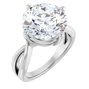 10K White Gold 12 mm Round Ring Mounting