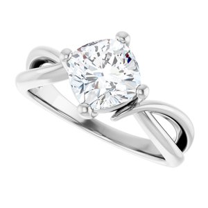 Platinum 7x7 mm Cushion Ring Mounting – image 8