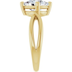 18K Yellow Gold 9x7 mm Elongated Cushion Ring Mounting – image 7