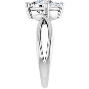14K X1 White Gold 9x7 mm Elongated Cushion Ring Mounting – image 7
