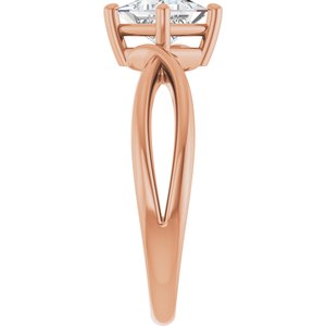 14K Rose Gold 5x5 mm Square Ring Mounting – image 7