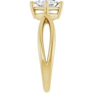 14K Yellow Gold 5x5 mm Square Ring Mounting – image 7