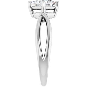 14K White Gold 5x5 mm Square Ring Mounting – image 7