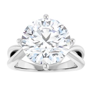 18K White Gold 12 mm Round Ring Mounting – image 5