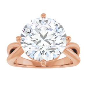 10K Rose Gold 12 mm Round Ring Mounting – image 5