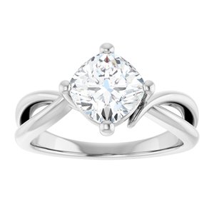 Sterling Silver 7x7 mm Cushion Ring Mounting – image 5