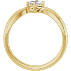 14K Yellow Gold 4.5x3 mm Emerald Ring Mounting – image 3