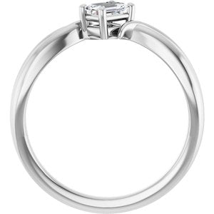 10K White Gold 4.5x3 mm Emerald Ring Mounting – image 3