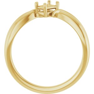10K Yellow Gold 4.5x3 mm Emerald Ring Mounting – image 4