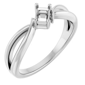 Sterling Silver 4.5x3 mm Emerald Ring Mounting – image 2