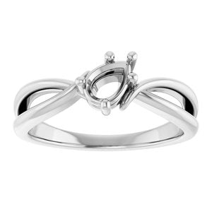 18K White Gold 6x4 mm Pear Ring Mounting – image 6