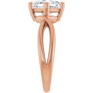 18K Rose Gold 7x7 mm Cushion Ring Mounting – image 7