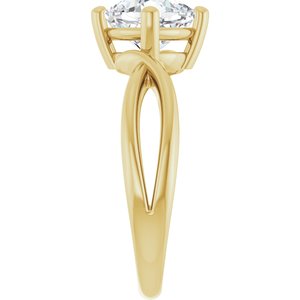 10K Yellow Gold 7x7 mm Cushion Ring Mounting – image 7