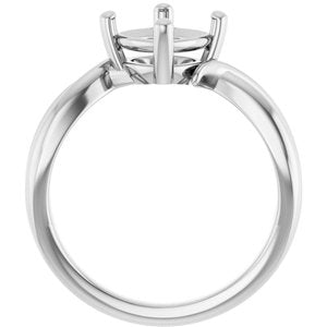 Continuum Sterling Silver 7x7 mm Cushion Ring Mounting – image 4