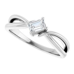 Sterling Silver 4.5x3 mm Emerald Ring Mounting – image 8