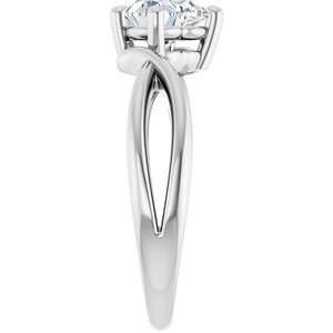 14K White Gold 6.5x6.5 mm Heart Ring Mounting – image 7