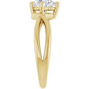 10K Yellow Gold 6.5x6.5 mm Heart Ring Mounting – image 7