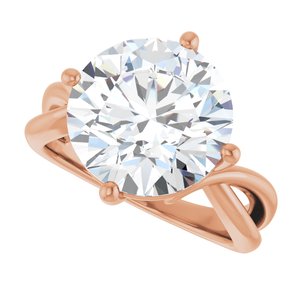 14K Rose Gold 12 mm Round Ring Mounting – image 8