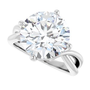 10K White Gold 12 mm Round Ring Mounting – image 8