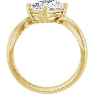 14K Yellow Gold 9x7 mm Elongated Cushion Ring Mounting – image 3
