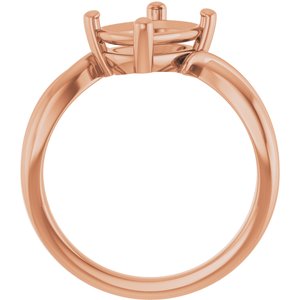 18K Rose Gold 9x7 mm Elongated Cushion Ring Mounting – image 4