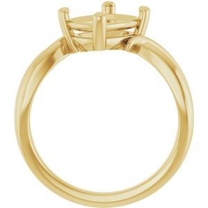 14K Yellow Gold 9x7 mm Elongated Cushion Ring Mounting – image 4