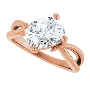 18K Rose Gold 9x7 mm Elongated Cushion Ring Mounting – image 8