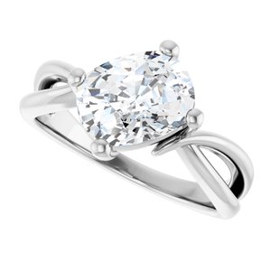 14K X1 White Gold 9x7 mm Elongated Cushion Ring Mounting – image 8