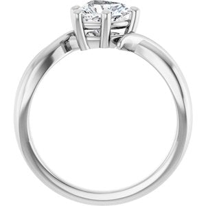 14K White Gold 6.5x6.5 mm Heart Ring Mounting – image 3