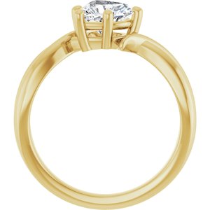 10K Yellow Gold 6.5x6.5 mm Heart Ring Mounting – image 3
