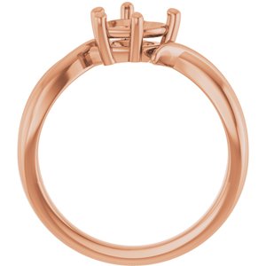 18K Rose Gold 6.5x6.5 mm Heart Ring Mounting – image 4