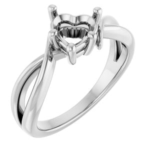 Continuum Sterling Silver 6.5x6.5 mm Heart Ring Mounting – image 2