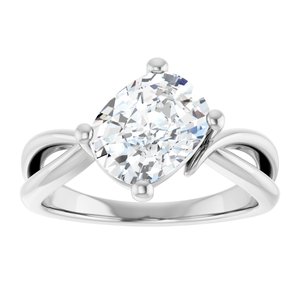 14K X1 White Gold 9x7 mm Elongated Cushion Ring Mounting – image 5