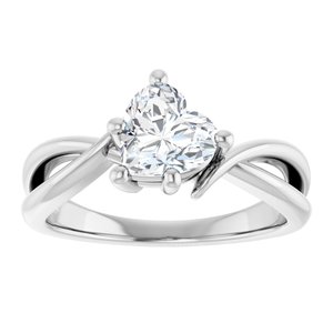 10K White Gold 6.5x6.5 mm Heart Ring Mounting – image 5