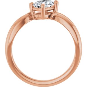 10K Rose Gold 8x5 mm Pear Ring Mounting – image 3