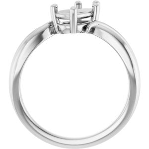 14K X1 White Gold 8x5 mm Pear Ring Mounting – image 4