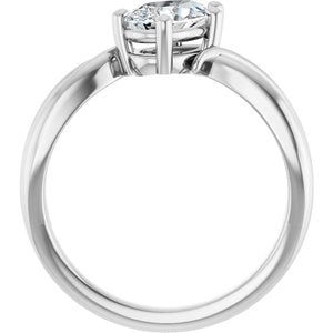 14K X1 White Gold 8x5 mm Pear Ring Mounting – image 3