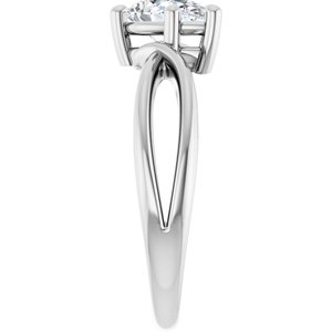 18K White Gold 8x5 mm Pear Ring Mounting – image 7