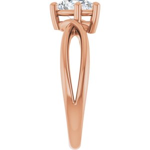 14K Rose Gold 8x5 mm Pear Ring Mounting – image 7