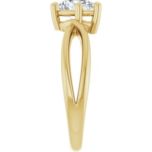 14K Yellow Gold 8x5 mm Pear Ring Mounting – image 7