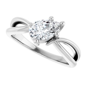 18K White Gold 8x5 mm Pear Ring Mounting – image 8