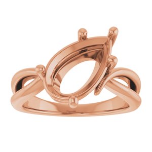 10K Rose Gold 13x8 mm Pear Ring Mounting – image 6