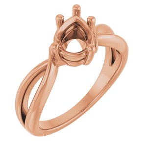 10K Rose Gold 8x6 mm Pear Ring Mounting – image 2