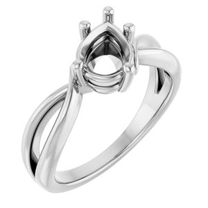 Sterling Silver 8x6 mm Pear Ring Mounting – image 2