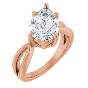 18K Rose Gold 12x8 mm Pear Ring Mounting
