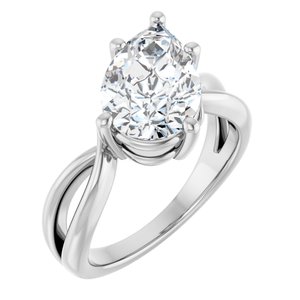 Continuum Sterling Silver 12x8 mm Pear Ring Mounting