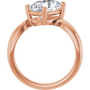 18K Rose Gold 12x8 mm Pear Ring Mounting – image 3