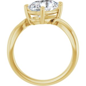 10K Yellow Gold 12x8 mm Pear Ring Mounting – image 3