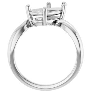 10K White Gold 12x8 mm Pear Ring Mounting – image 4