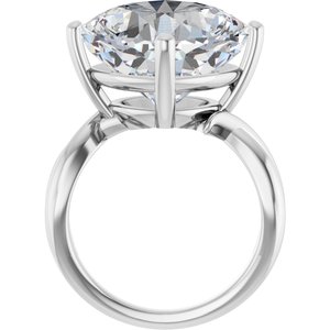 14K White Gold 14x14 mm Cushion Ring Mounting – image 3